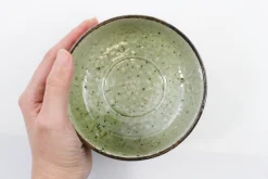 Hamburger Teespeicher Matchaschale (Chawan), hellgrün-weiß glasiert New
