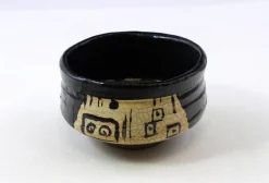 Hamburger Teespeicher Matchaschale (Chawan), Oribe, schwarz, beige Sale