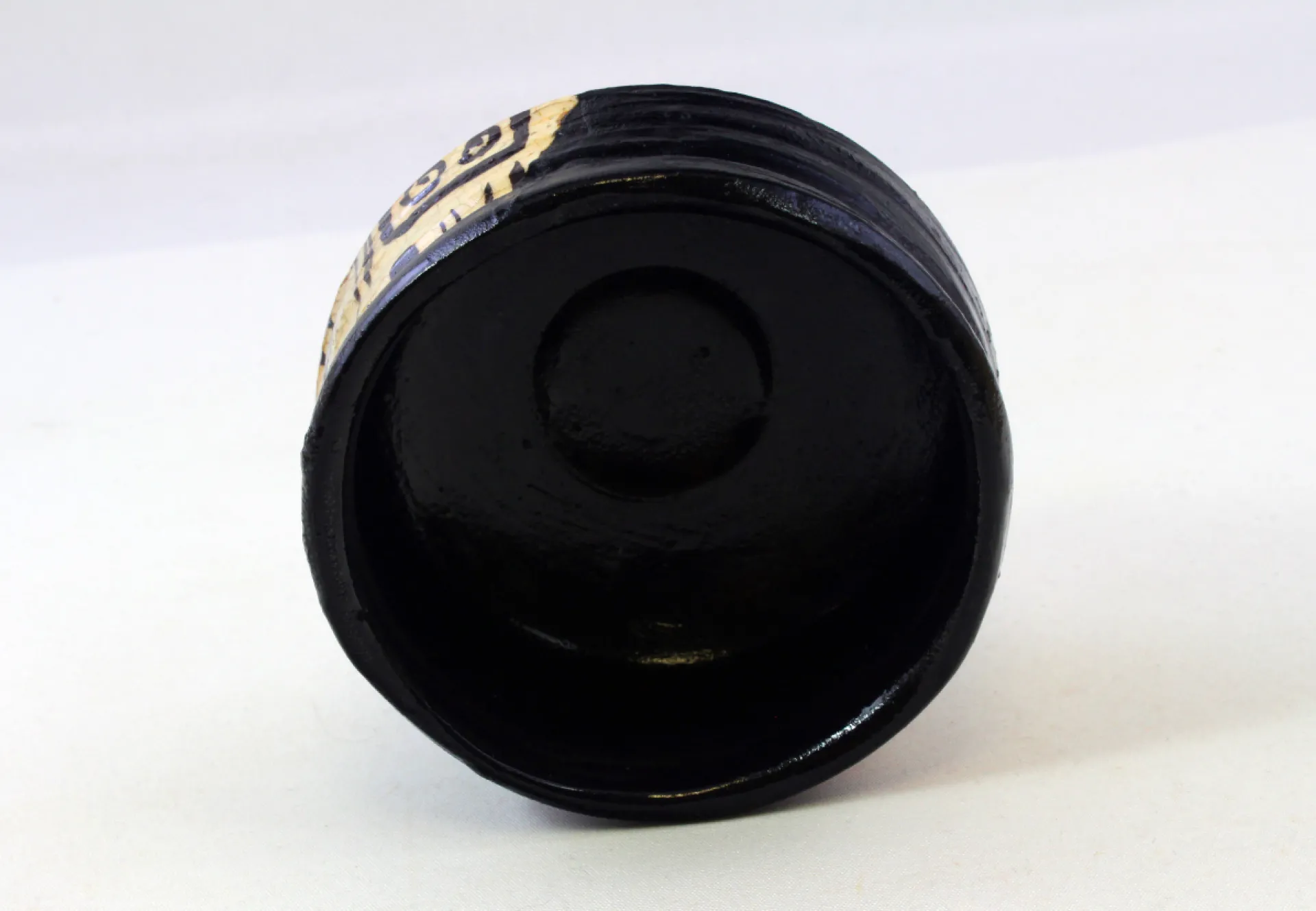 Hamburger Teespeicher Matchaschale (Chawan), Oribe, schwarz, beige Sale