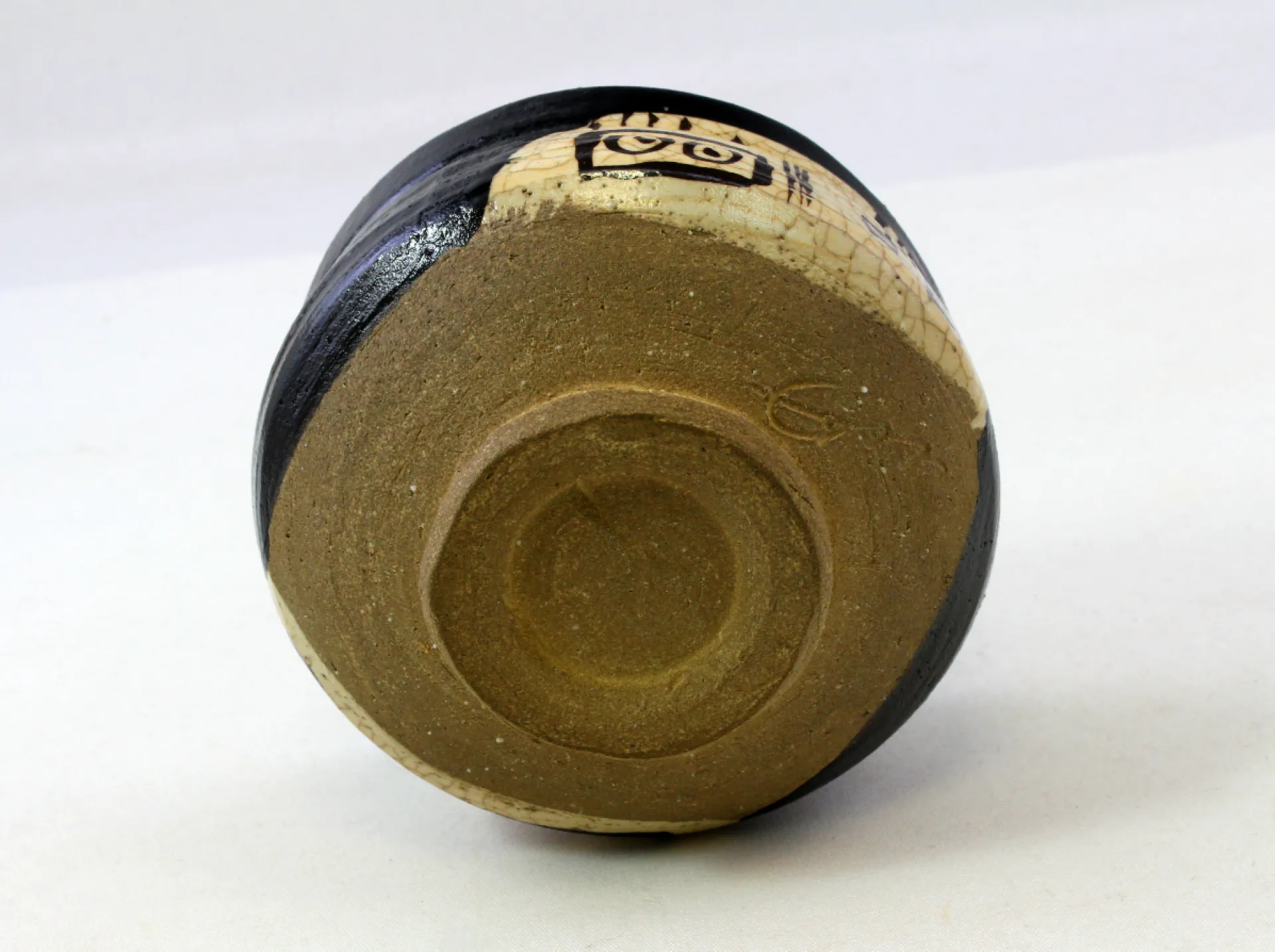 Hamburger Teespeicher Matchaschale (Chawan), Oribe, schwarz, beige Sale